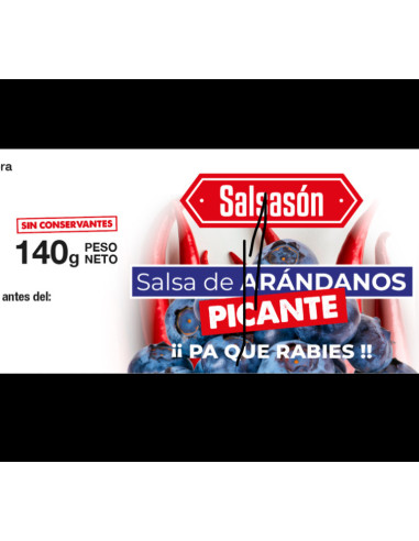 Salsa picante de arándano ecológico