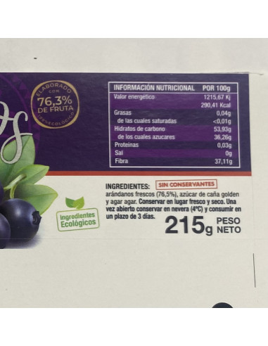 Mermelada arándano ecológica