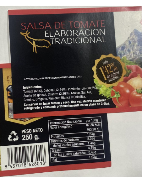 Salsa de tomate picante Salsa de tomate picante