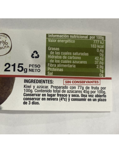 Mermelada de kiwi ecológica